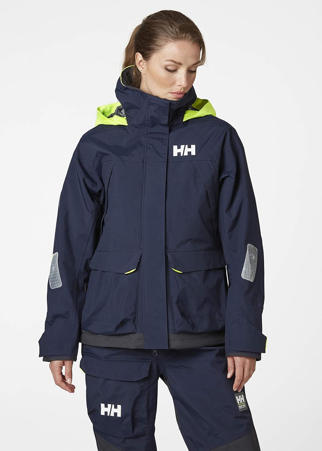 Helly-Hansen Pier 3.0 Waterproof Jackets for Women Featuring Windproof Sailing Fabric and Packable Neon Yellow Hood