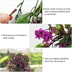RECUTMS 2Pcs Artificial Hanging Flower Greenery Plants Spring Faux Greenery Artificial Plants for Outdoors Hanging Basket Plastic Home Garden Wedding Party Valentines Decorations(Fuchsia)