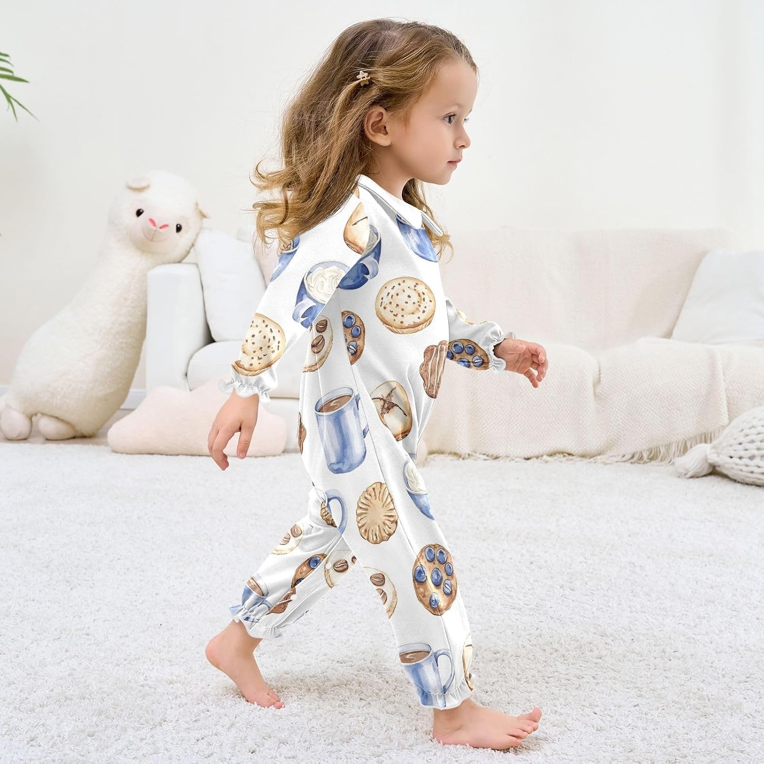 vvfelixl Baby Sleepers Afternoon Tea Long Sleeve Onesie Girl Baby Clothes for Girl Play One-piece for 0-3 months