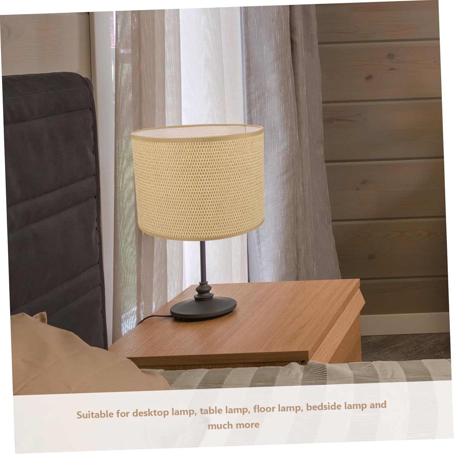 Cabilock Fabric Lamp Shade for Table Floor Lamps Decorative Cylinder Cover Easy to Install Replacement Softens Light for Bedroom Living Room Fabric Material