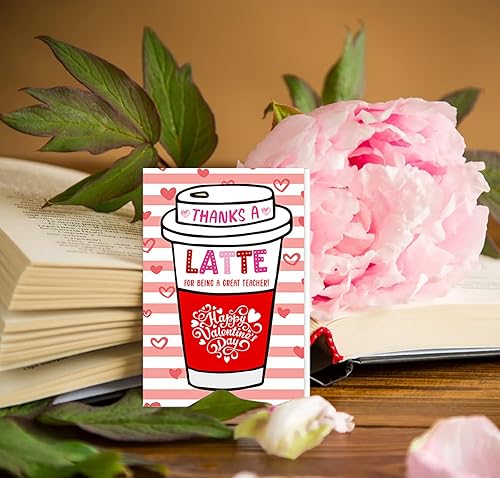 Miniatura 5 de JUESMOS Tarjetas de San Valentín para profesores, tarjetas de feliz día de San Valentín para profesores, tarjetas de felicitación de café, café con