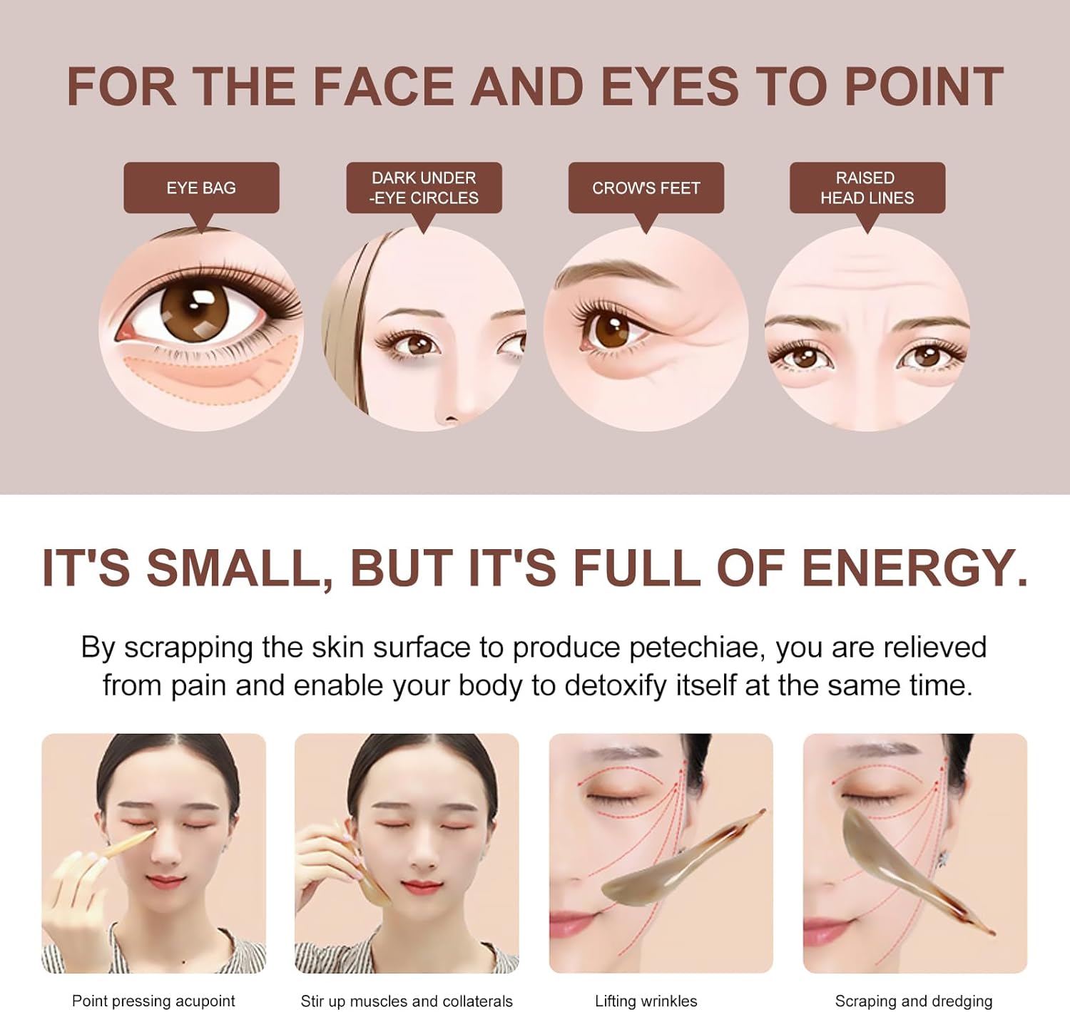 Beaupretty Facial Scraping Massage Tool Use for Spa Eyes Back Legs Arms Neck - Image 3