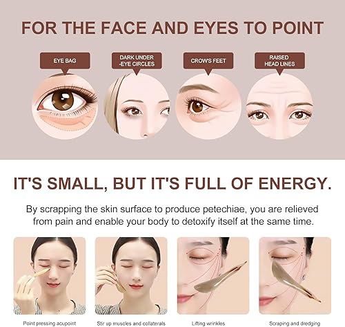 Miniatura 3 de Beaupretty Herramienta de masaje de raspado facial Uso para ojos de spa Espalda Piernas Brazos Cuello