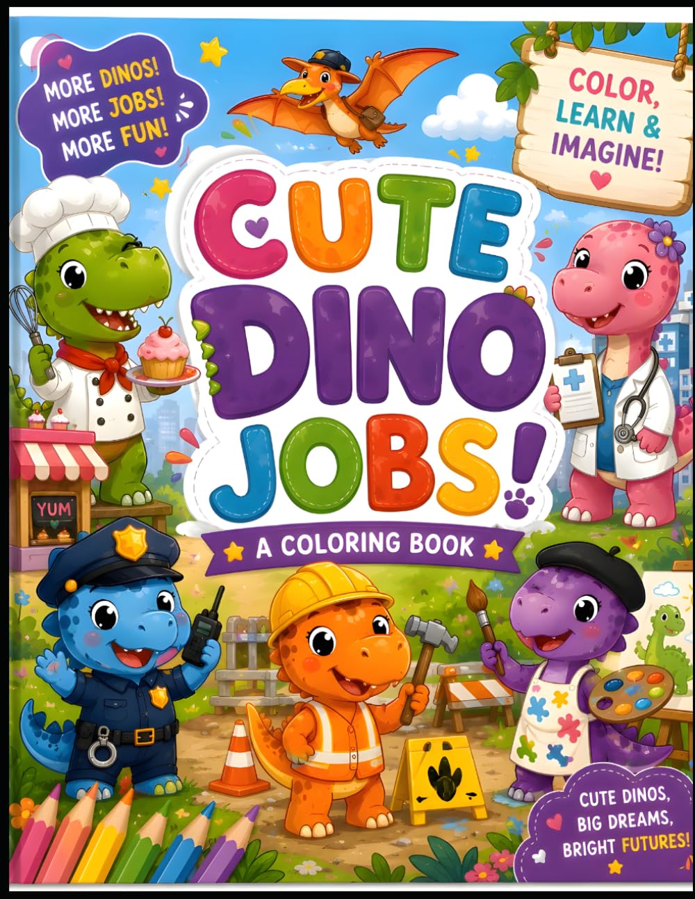 Dinosaur Coloring Book For Kids: Fun Dinosaur Activities for Boys and Girls Ages 4-8