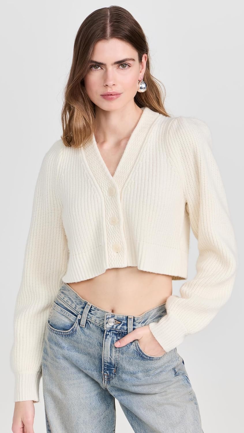 LOVESHACKFANCY Women's Avignon Crop Cardigan