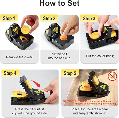 Miniatura 7 de Versión actualizada 2025 Paquete de 6 trampas para ratones, trampas grandes para ratones para interiores para el hogar, trampas para ratones de alta