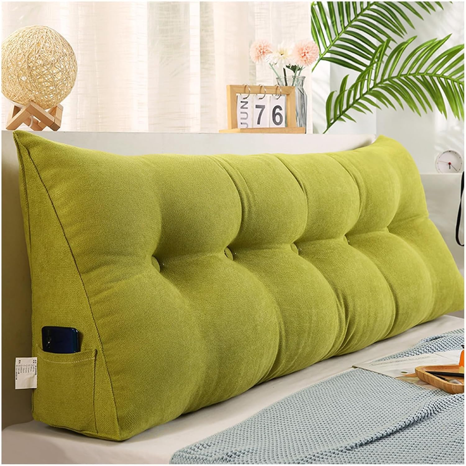 Backrest Cushion Bed Reading Pillow Double Bedside Bolster Cushion Triangular Wedge Headboard Cushion for Bedroom Couch,05,180X50X20cm