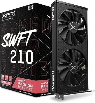 XFX Speedster SWFT210 Radeon RX 6600 XT CORE Gaming Graphics Card 8GB GDDR6 HDMI 3xDP AMD RDNA 2 RX-66XT8DFDQ
