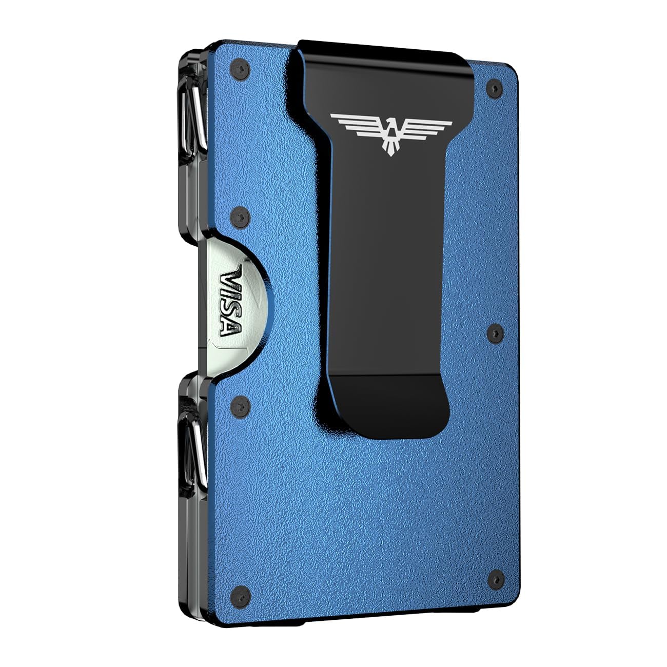 Lenvoten Upgraded Hinged Minimalist Wallet for Men Slim Metal RFID Blocking Wallet Credit Card Holder Money Clip Holds