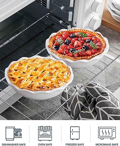 Miniatura 3 de Mini moldes de cerámica para tartas, moldes pequeños individuales de 6.5 pulgadas, moldes para tartas de 12 onzas para hornear pasteles de pollo,