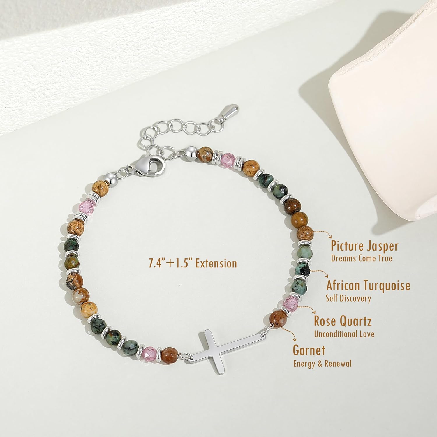 Dainty Cross Bracelet for Women, Easter Basket Stuffers for Teens, Christian Gifts for Women Friends Sister Daughter Mom Sister in Christ on Birthday Valentine's Christmas - Image 3