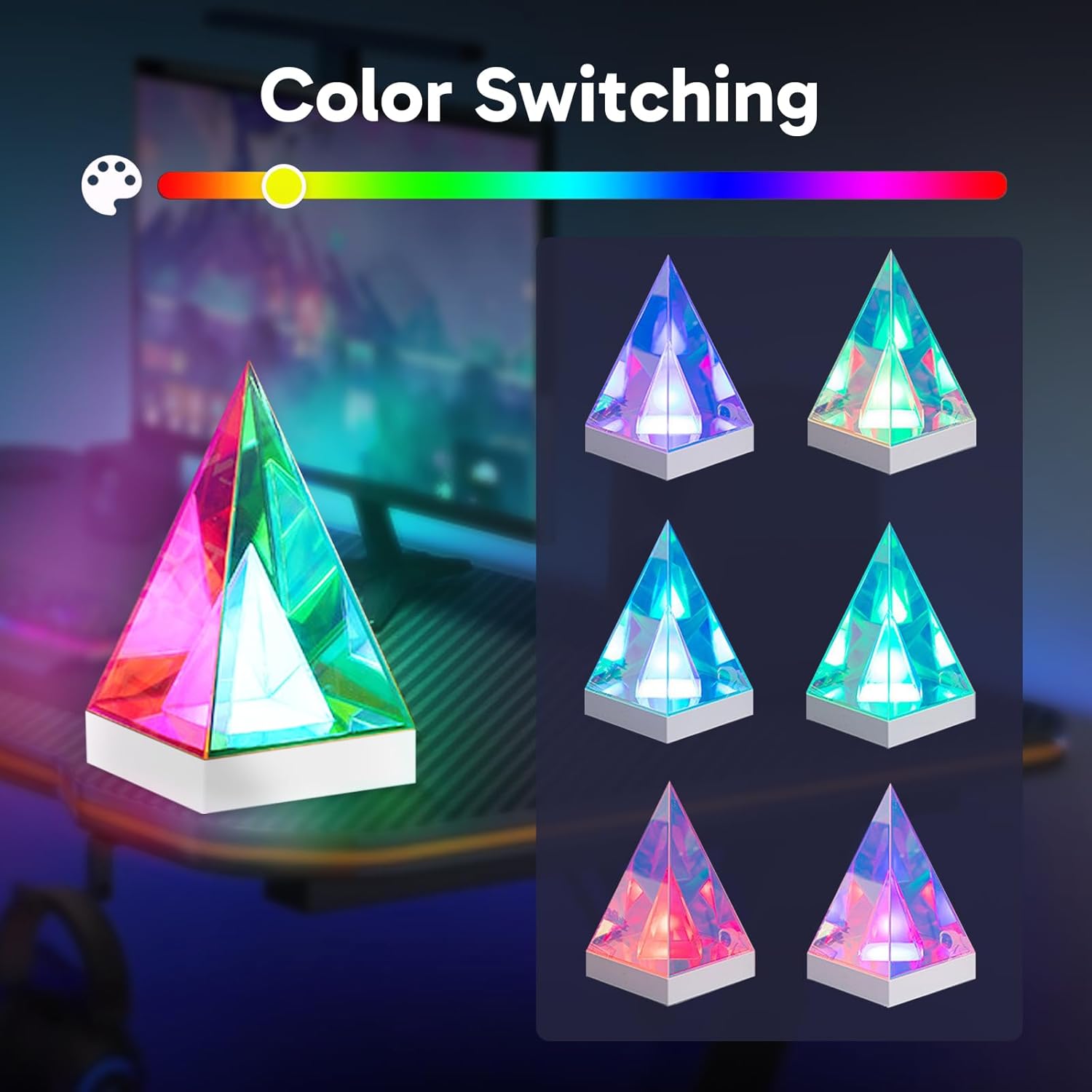 Osuke Room Decor Pyramid Night Light,Adjustable Room Lights for Kids,3D Illusion RGB Gaming Lights for Bedroom for Teen Boy Mood Light,Creative Home Decoration for Bedroom Bedside Living Room Desk