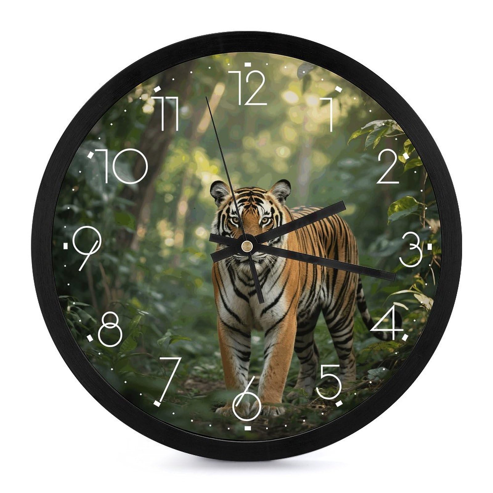 Horloge murale numérique à piles motif tigre au design moderne