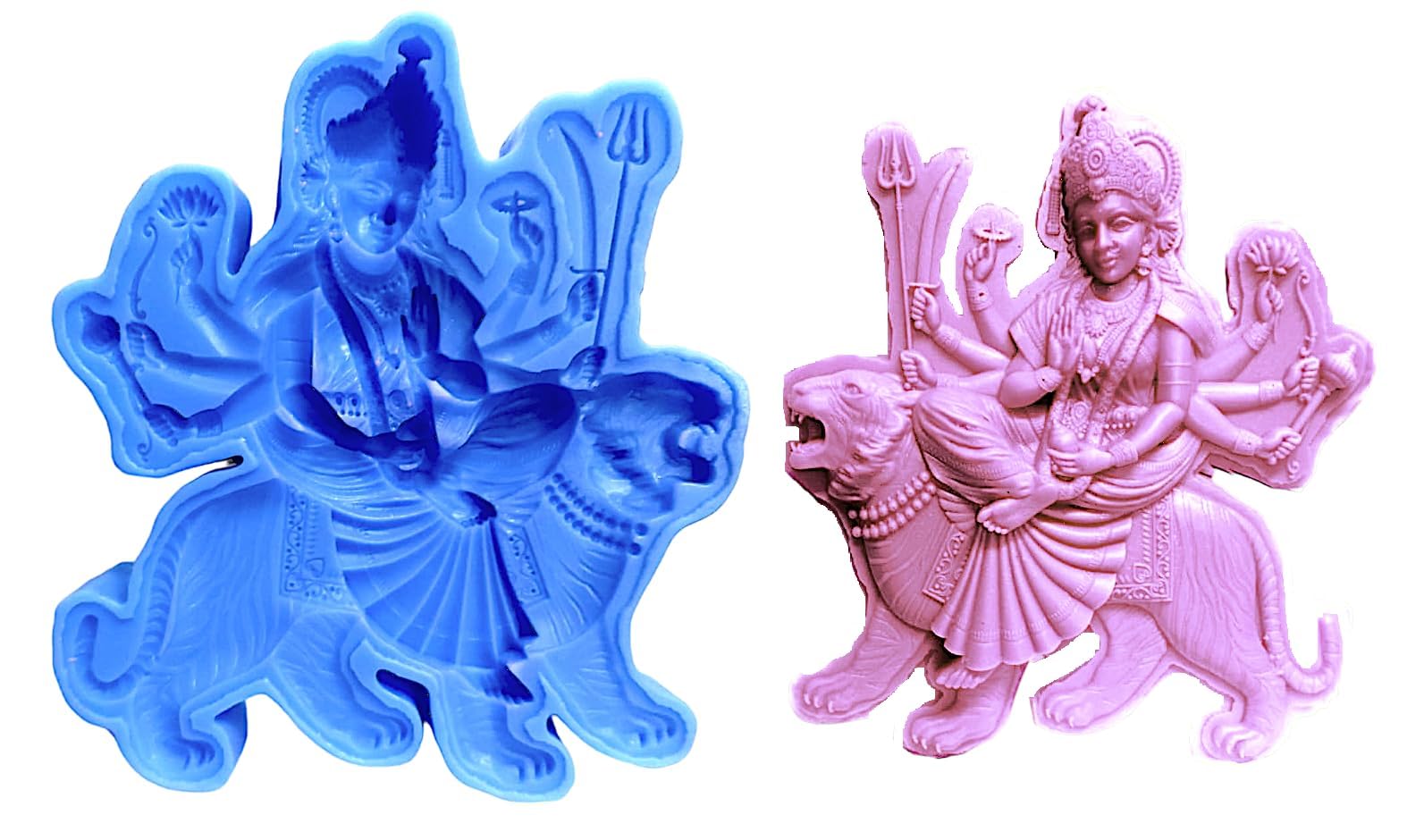 Sherawali Mata Silicone Mold - Hindu Deity Cake Decor -5