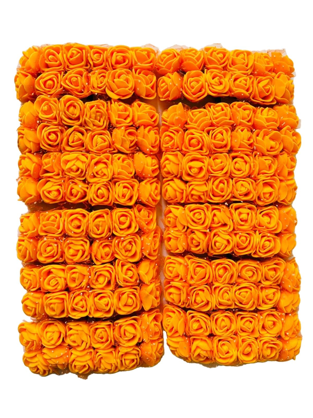 Artificial Flowers Foam Roses Orange Wedding Flowers Fake Flowers Bridal Bouquets Birthday Wedding Party Flower Arrangement DIY Crafts Accessories Home Party Decoration 144 pcs 3 Pack — image 1