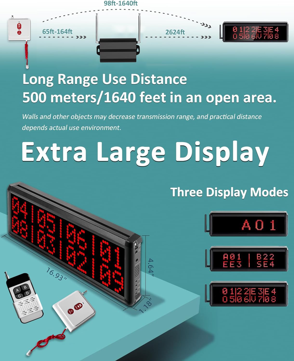 WNKRUN Caregiver Pager Wireless Pager System 1600+ Feet Nurse Alert System for Elderly Disabled Patient 1 Host Display/40 Call Buttons/2 Watch Pagers/1 Signal Amplifier (40 Call Buttons)