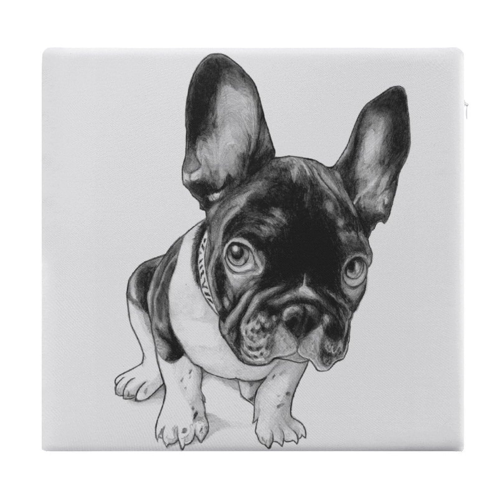 JZemdybill Chair Pad, French Bulldog Seat Pad, Square Chair Cushion for Yoga Living Room Balcony
