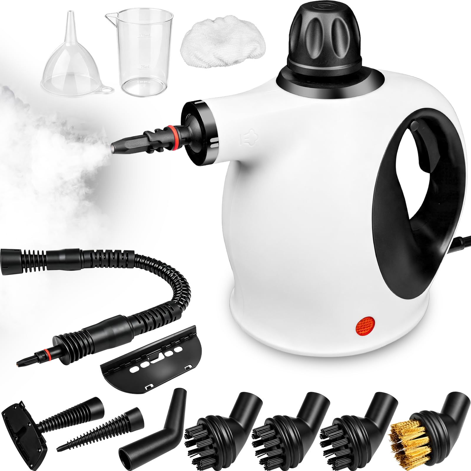 Handheld Steam Cleaner 1050W, Pressurized with 12 Accessories for Home