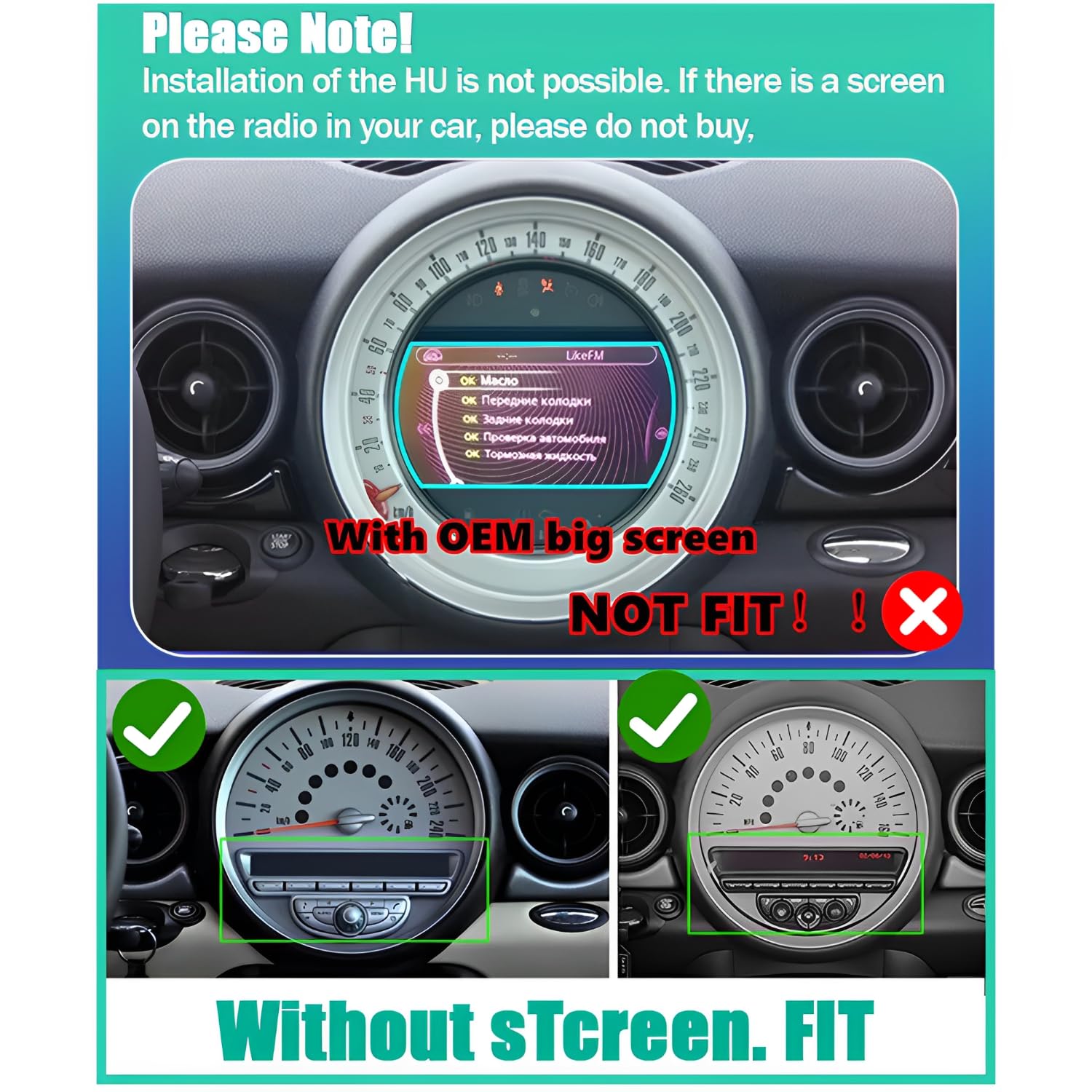 2G+32G Android 13 Car Stereo Radio with Wireless Carplay Android Auto for BMW Mini Cooper R56 2007-2014, 9 Inch IPS Touch Screen Radio Receiver w/WiFi GPS Bluetooth FM/AM SWC + AHD Backup Camera Mic