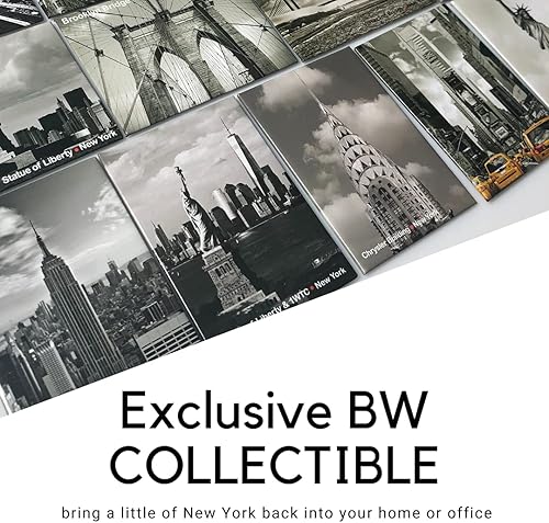 Miniatura 5 de Bench on Brooklyn Bridge BW - Imán de metal para nevera, recuerdo fotográfico de la ciudad de Nueva York, monumentos de Nueva York, regalo de