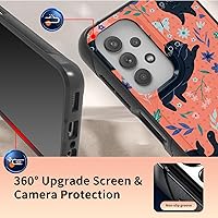 Vista 4 de Funda para Samsung Galaxy A13/A04/A04S/A23/A32 5G con protector de pantalla, parte trasera texturizada de policarbonato duro, diseño de flores