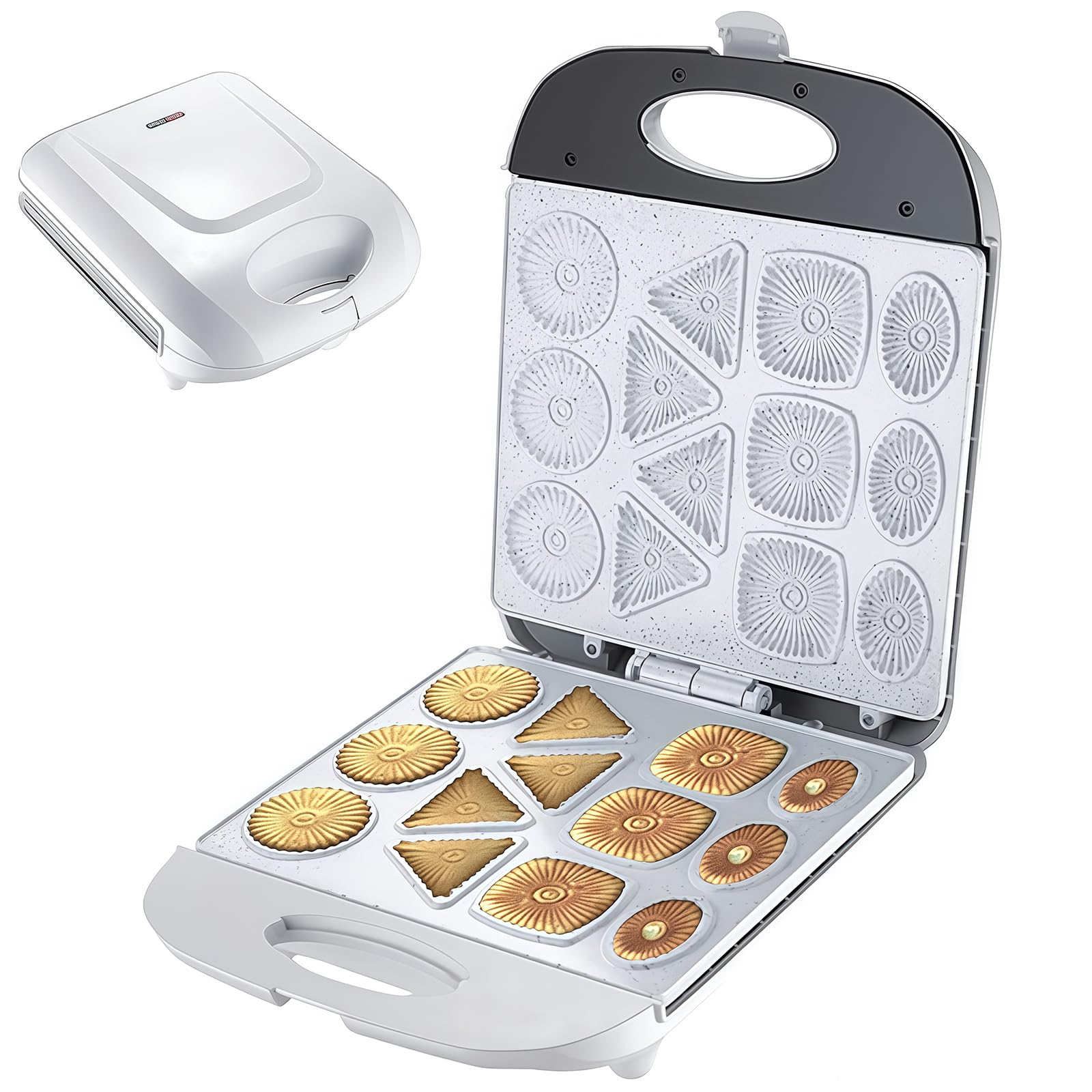 Máquina Eléctrica para Hacer Galletas CYTBEK de 1400 W con 13 Placas Antiadherentes para Galletas, Scones y Waffles white220v
