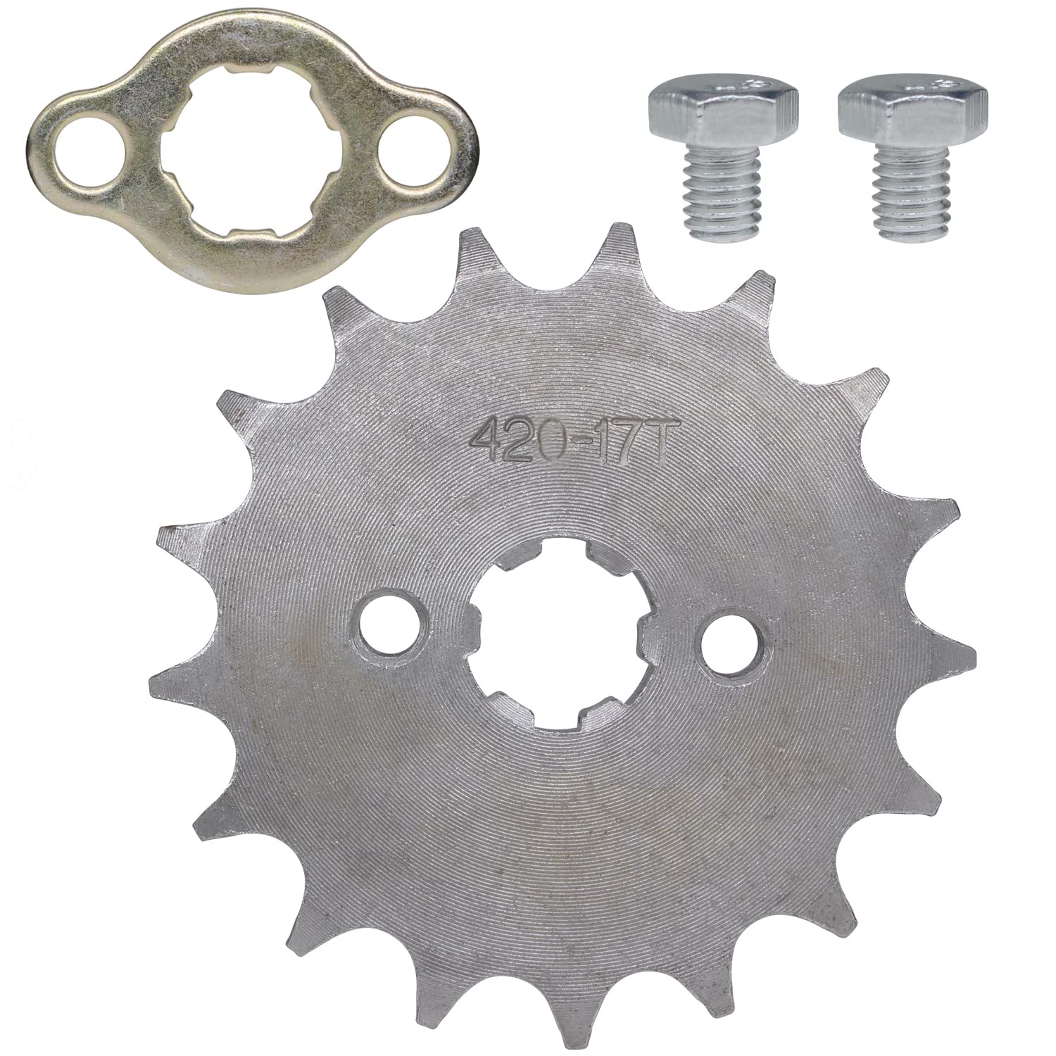 Amavoler 420-17T Front Sprocket 20mm Replacement Parts Fit for 50cc 70cc 110cc 125cc 150cc Motorcycle ATV Dirt Bike.(20mm,420-17T)