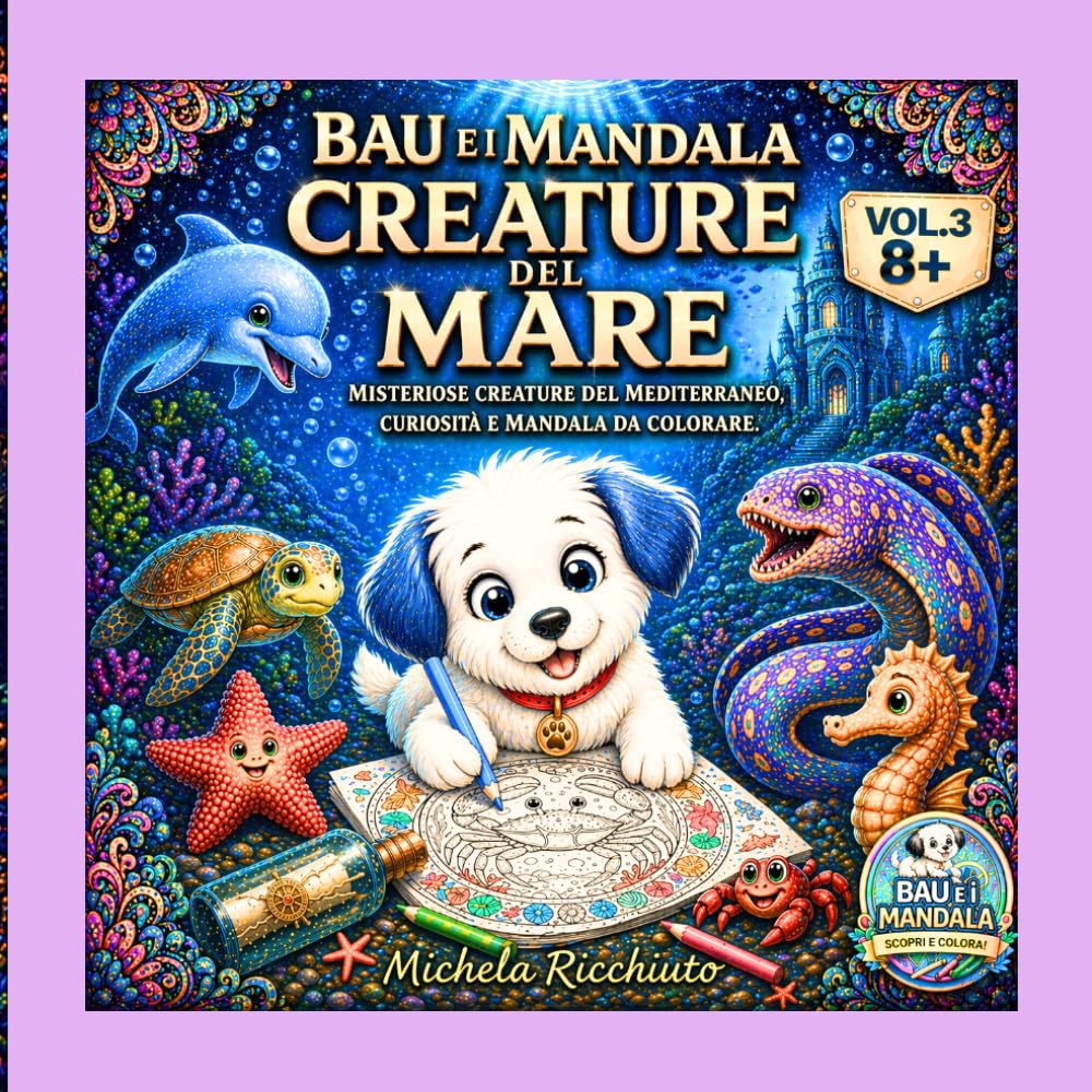 BAU E I MANDALA - CREATURE DEL MARE: MISTERIOSE CREATURE DEL MEDITERRANEO, CURIOSITÀ E MANDALA DA COLORARE. 8+