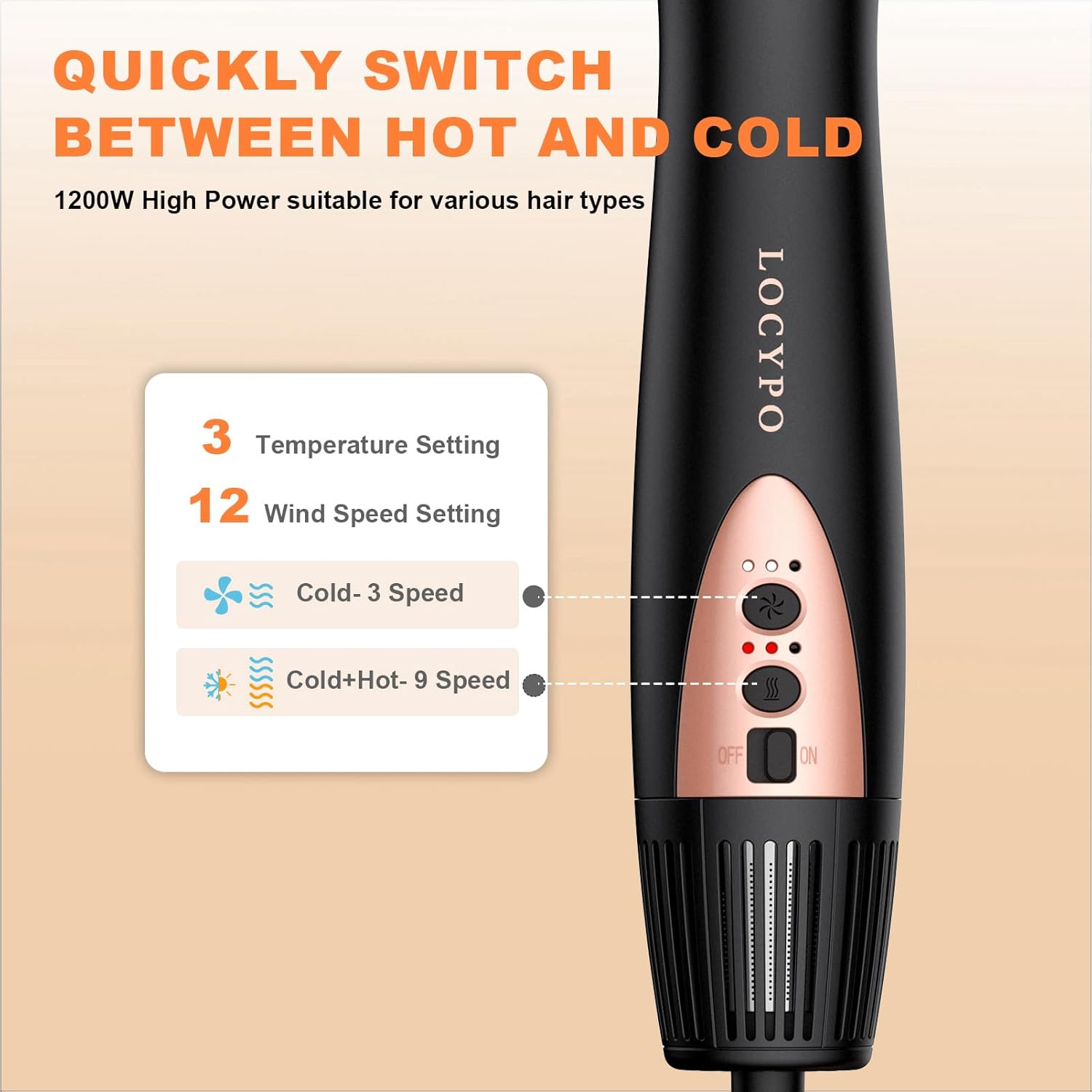 6-in-1 High-Speed Air Styler,110,000 RPM Professional Hair Dryer Brush-Fast Drying with No Heat Damage,Auto-Wrap Curlers for Effortless Salon Curls & Smoothing,Ionic Care & Travel Ready (Rose Gold)