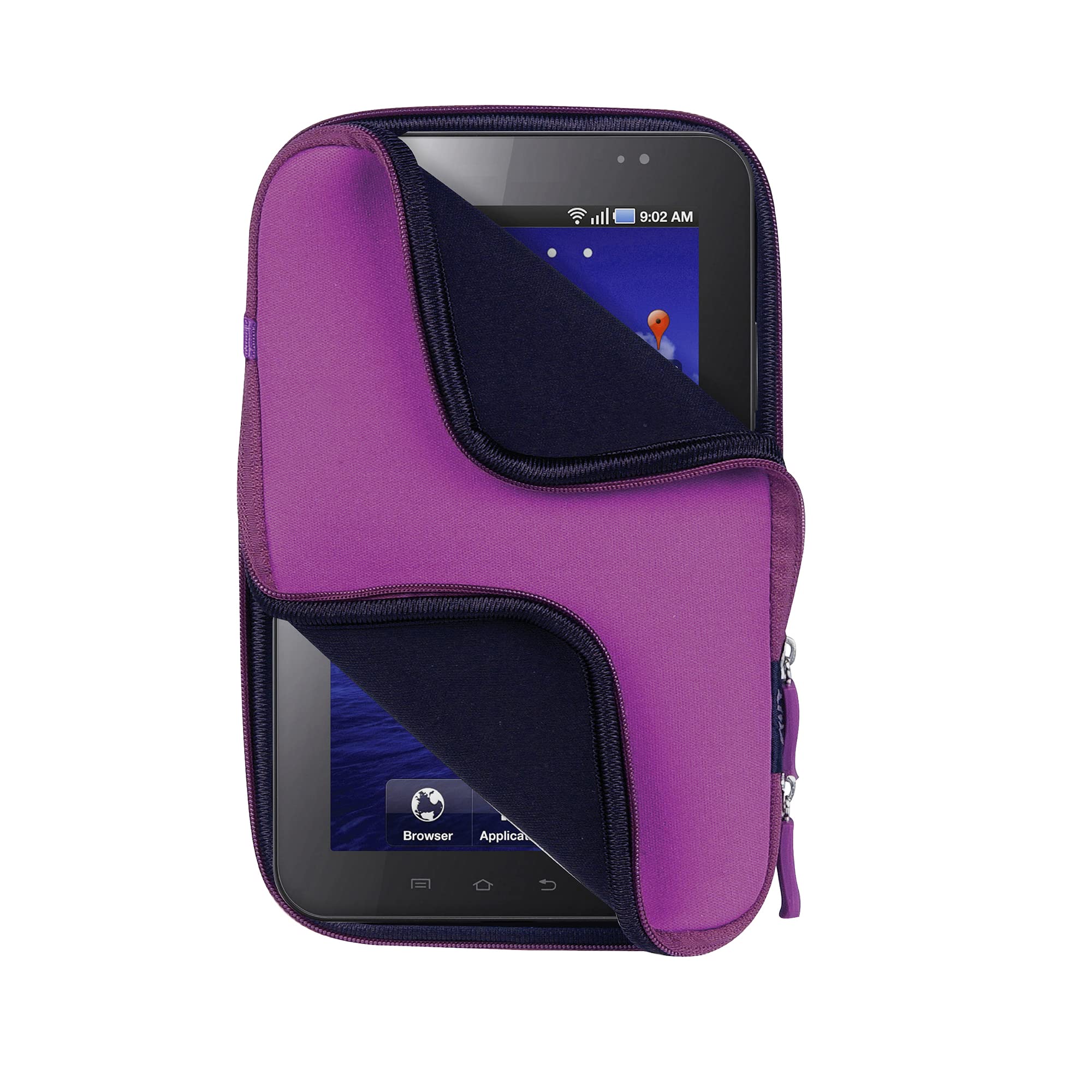 T'nB 7" Slim Sleeve: Copertina tablet in neoprene per tablet da 7" - Doppia apertura con zip - Viola