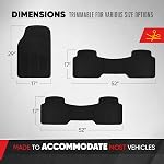 BDK 3-Row ProLiner Véhicules utilitaires lourds d'origine 4pc Avant & Tapis de sol en caoutchouc arrière pour voiture SUV Van (Fits) 3rd Véhicules de ligne) - All Weather Protection Universal Fit (Noir)