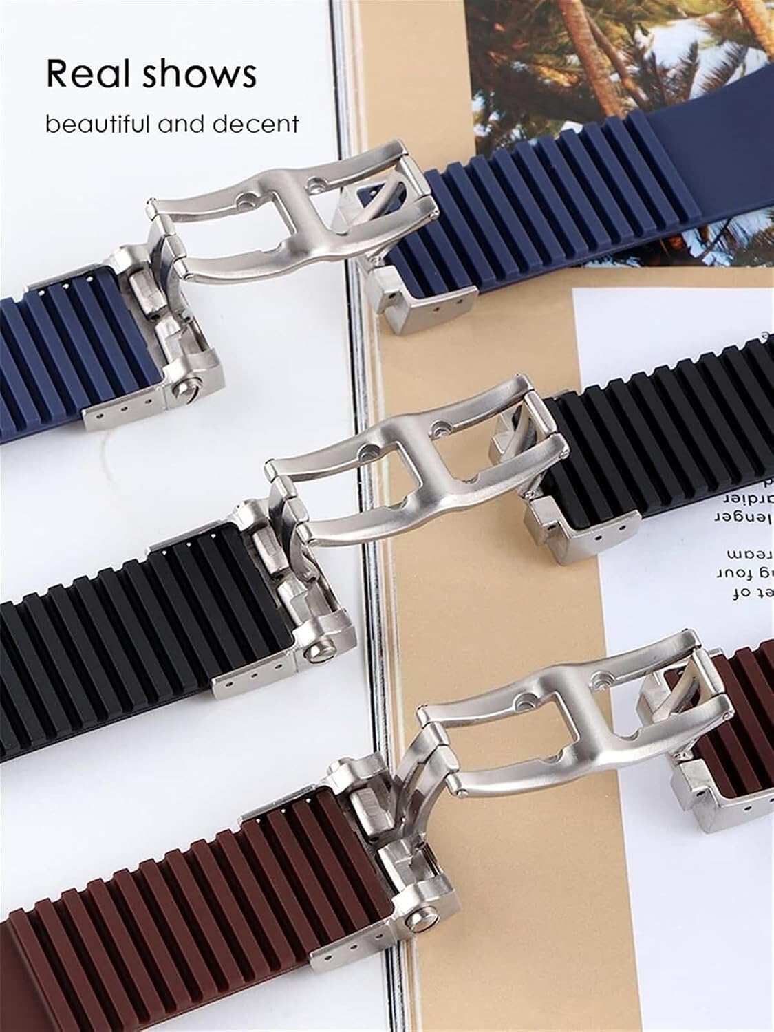 hooson Waterproof Rubber Watch Band For Ulysse-Nardin MARINE Watchstrap Man Sport Watchband Bracelet