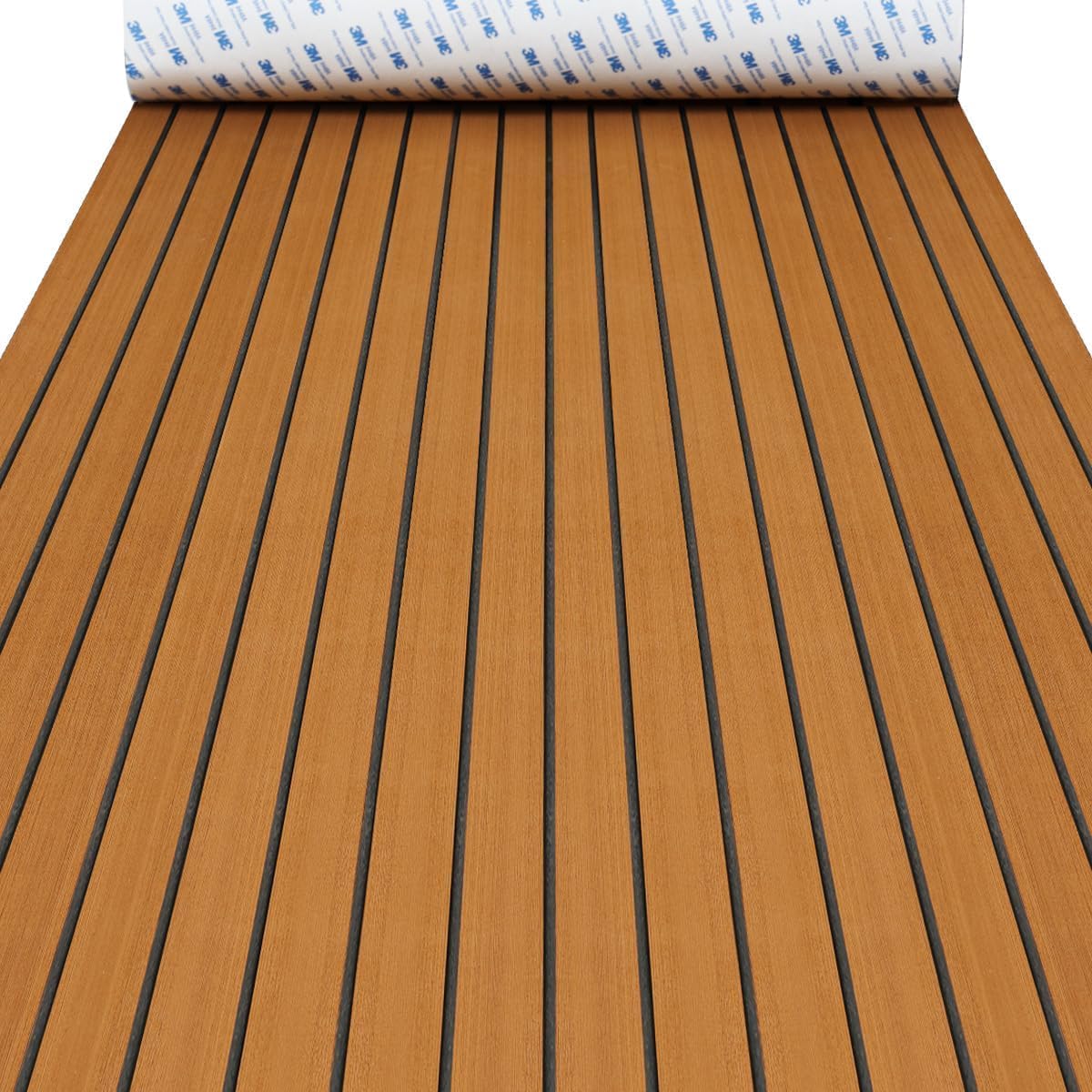 Boat Flooring EVA Foam Boat Decking Faux Teak Marine Flooring Boat Sea Deck Flooring for Yacht, Motorboat, RV, Kayak and Swimming Pool