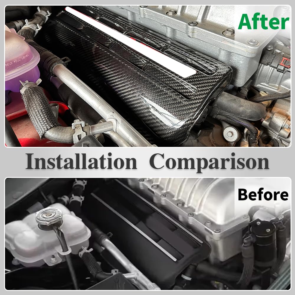 Engine Bay Cover for Dodge Challenger Charger SRT Hellcat 2015-2023 Durango 2021 2022 2023 2024,Side Engine Trim for Jeep Grand Cherokee Trackhawk Wrangle Hellcat 2018+