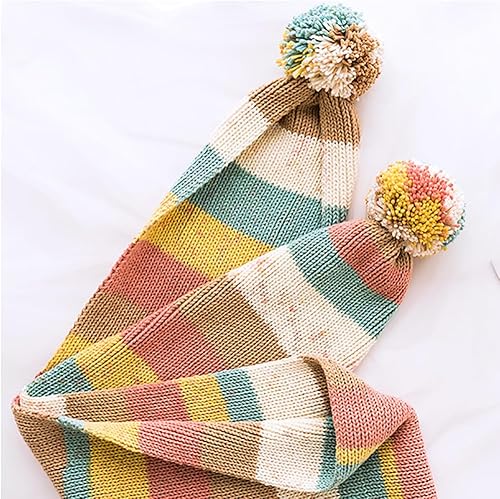 Miniatura 6 de Hilo de color de algodón para tartas, hilo multicolor arcoíris para tejer y tejer a ganchillo, 2 bolas de 7.05 oz, 45% algodón, 55% acrílico, hilo