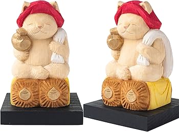 Amazon.co.jp: 猫buddha 桝入り恵比寿 大黒天セット 仏屋さかい原型