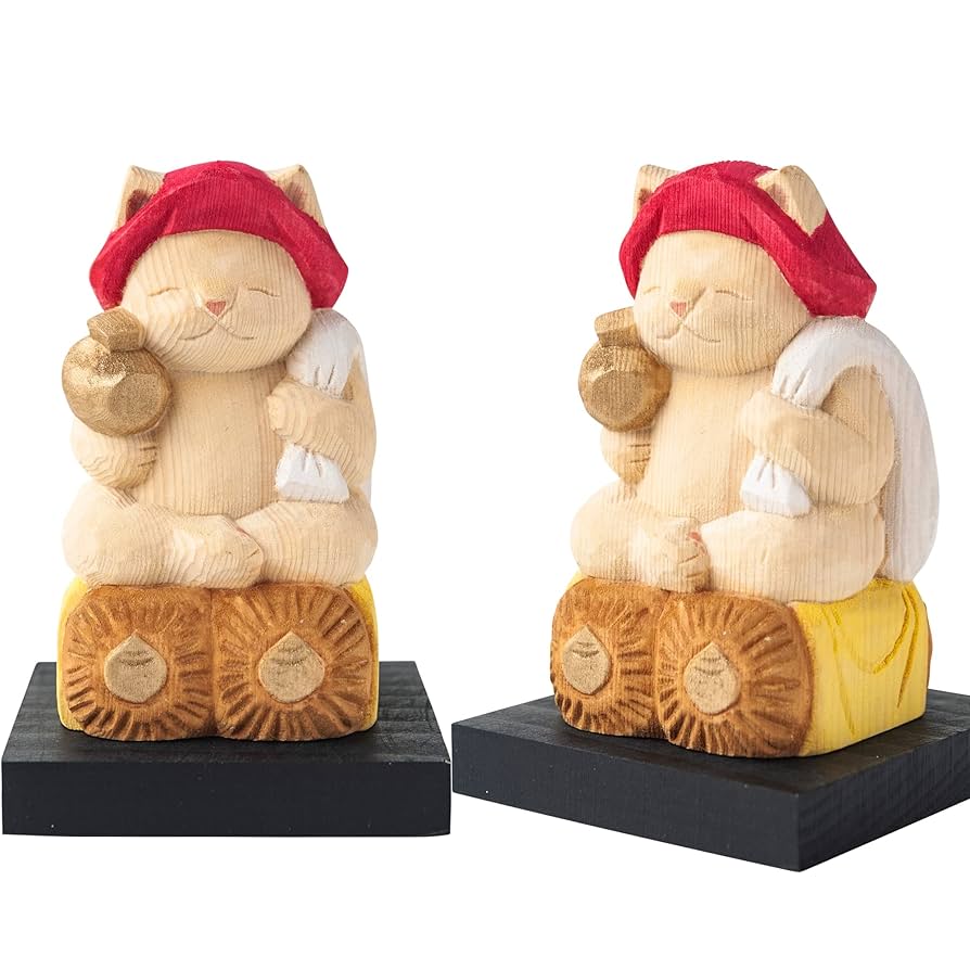 Amazon.co.jp: 猫buddha 桝入り恵比寿 大黒天セット 仏屋さかい
