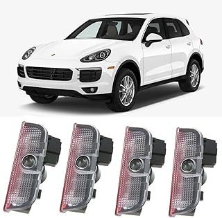 4 pièces Projecteur de Lumière de Voiture pour Porsche, Lumière de Porte de Voiture, Projecteur de Porte pour Série Cayenne/Macan/ 911/ Boxster/Cayman
