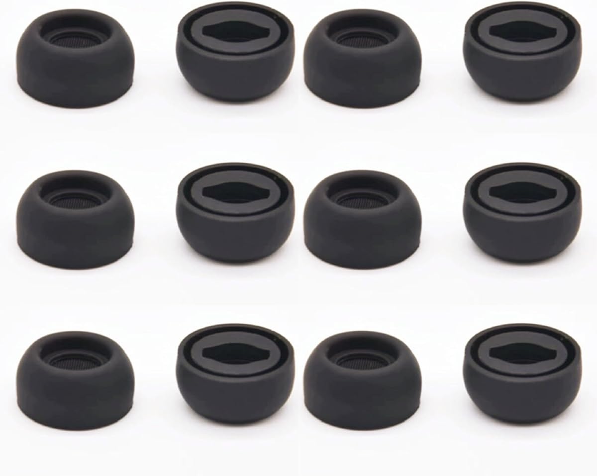 6Pair Upgraded Eartips Set with Dust Gaurd Net for Galaxy Buds Pro Earbuds,Replacement Silicone Ear Tips for Samsung Galaxy Buds Pro(SM-190) Fit in Charging Case-Black