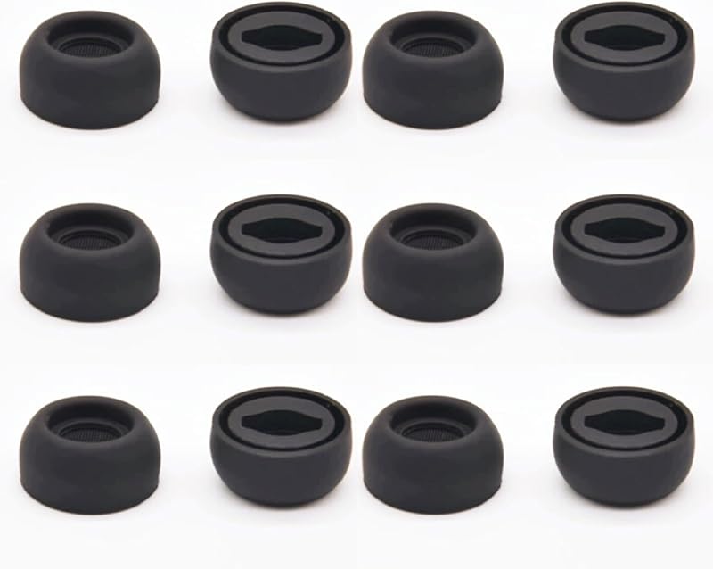 6Pair Upgraded Eartips Set with Dust Gaurd Net for Galaxy Buds Pro Earbuds,Replacement Silicone Ear Tips for Samsung Galaxy Buds Pro(SM-190) Fit in Charging Case-Black
