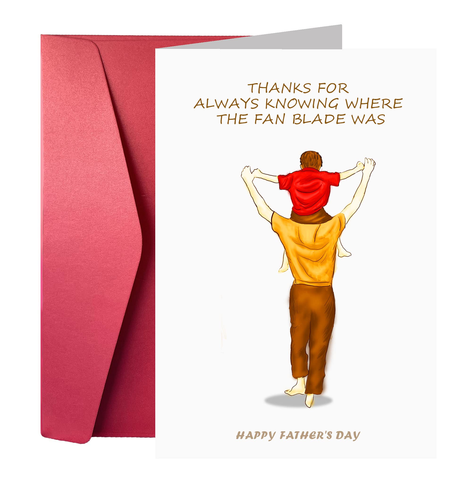 Brooben Funny Father's Day Card Gift Card for Dad, Daddy, Father to Be, Dad to Be, Fathers Day Greeting Cards with Envelope