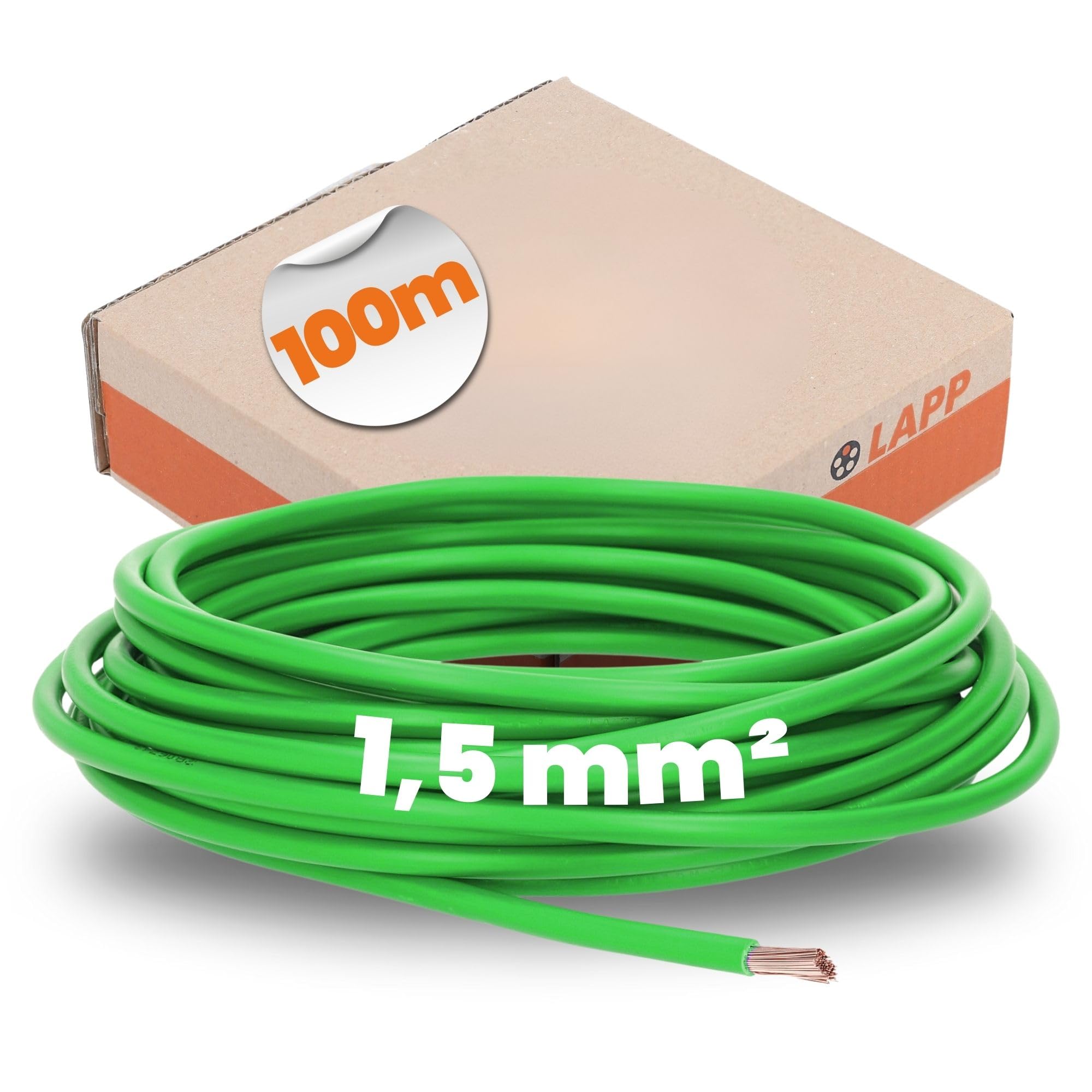 Lapp 100m H07V-K 1,5 mm² Grün - Aderleitung Flexibel - Verdrahtungsleitung