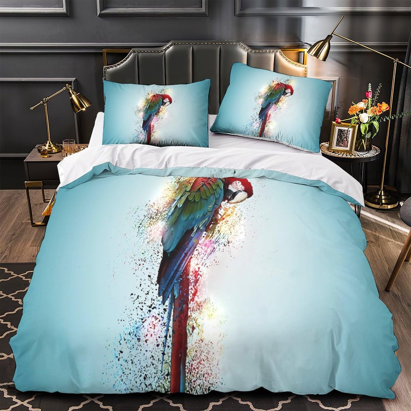 Housse de couette 135x200cm avec fermeture éclair pour lit anti-allergie