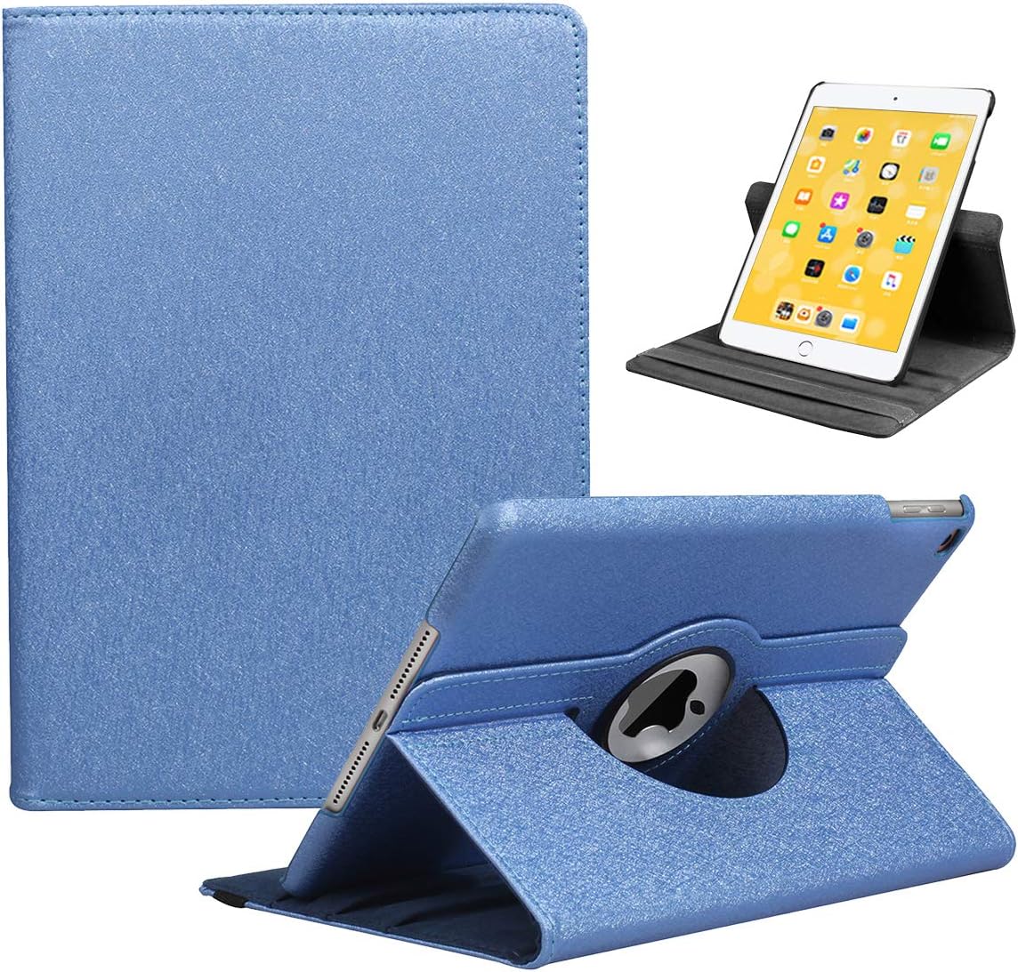 Case 9.7 inch - 360 Degree Rotating Stand Protective Cover with Auto Sleep Wake (Deep Blue)