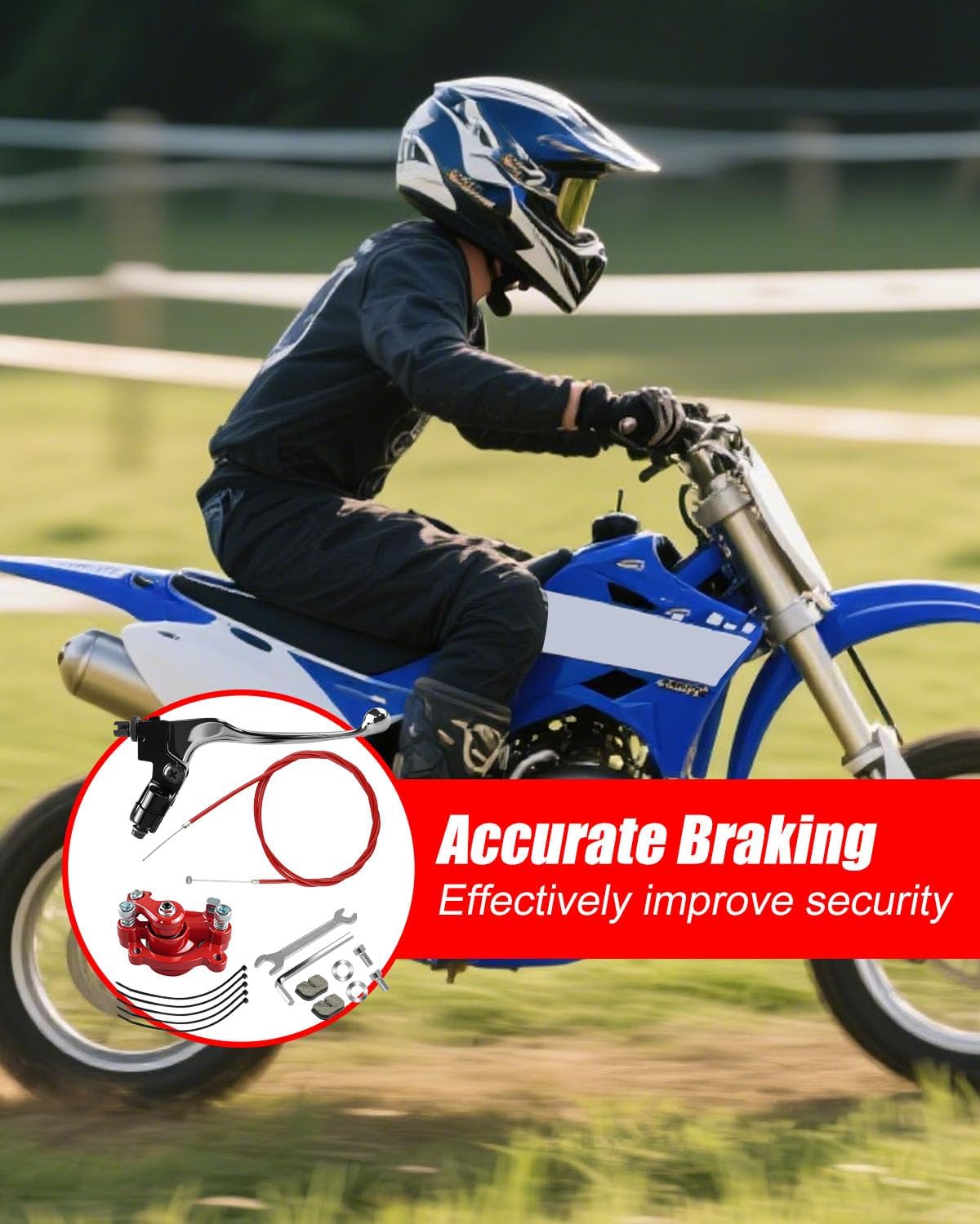 Mini Bike Brake Lever Kit Fit for Coleman CT100U CC100X Baja Motovox Monster Mega Moto Predator 79cc 79.5cc 97cc 100cc Some Models, 7/8" Brake Lever & 61" brake Cable & Rear Brake Caliper