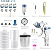 HVLP Spray Gun with 10 Pieces 650 ml Disposable Cups Spray Gun Cups Paint Spray Gun 4 Nozzles 1.4 mm 1.7 mm 2.0 mm 2.5 mm Paint Spray Gun Compressed Air Gravity Sprayer (4 Nozzles)