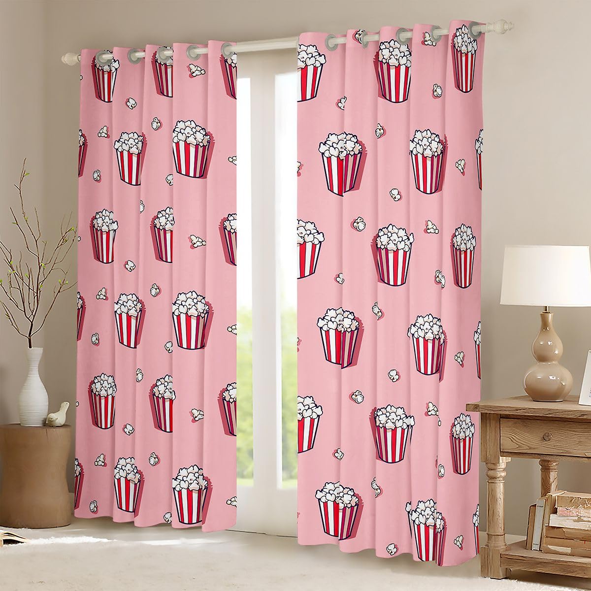 Homemissing Popcorn FüR Kids Adults Vorhänge 260x140cm Erwachsene Kinder