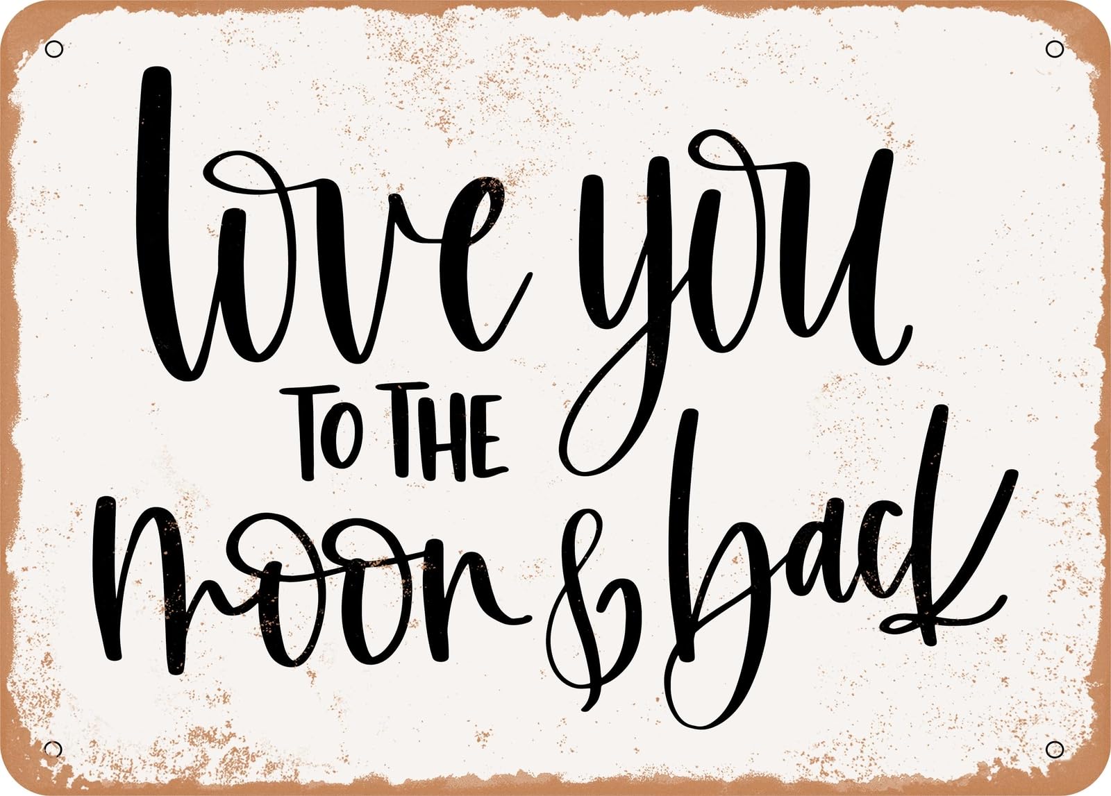 Miaomansenstore Metal Sign - Moon And Back - Vintage Look Sign Home Decor