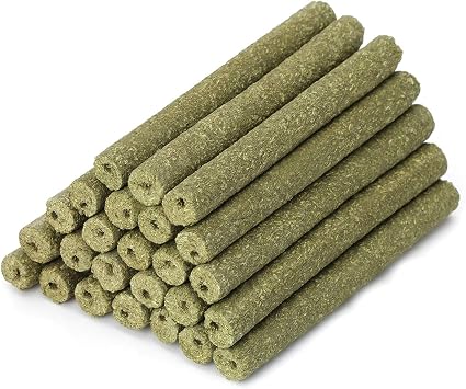 25 PCS Natural Timothy Hay Sticks Chinchilla Chew, Timothy Grass Chew Sticks for Chinchilla Guinea Pig Hamster Rabbit Gerbil Parrot Bunny and Other Small Animals | Timothy Grass Chew Sticks for Chinchilla Guinea Pig Hamster Rabbit Gerbil Parrot Bunny and Other Small Animals