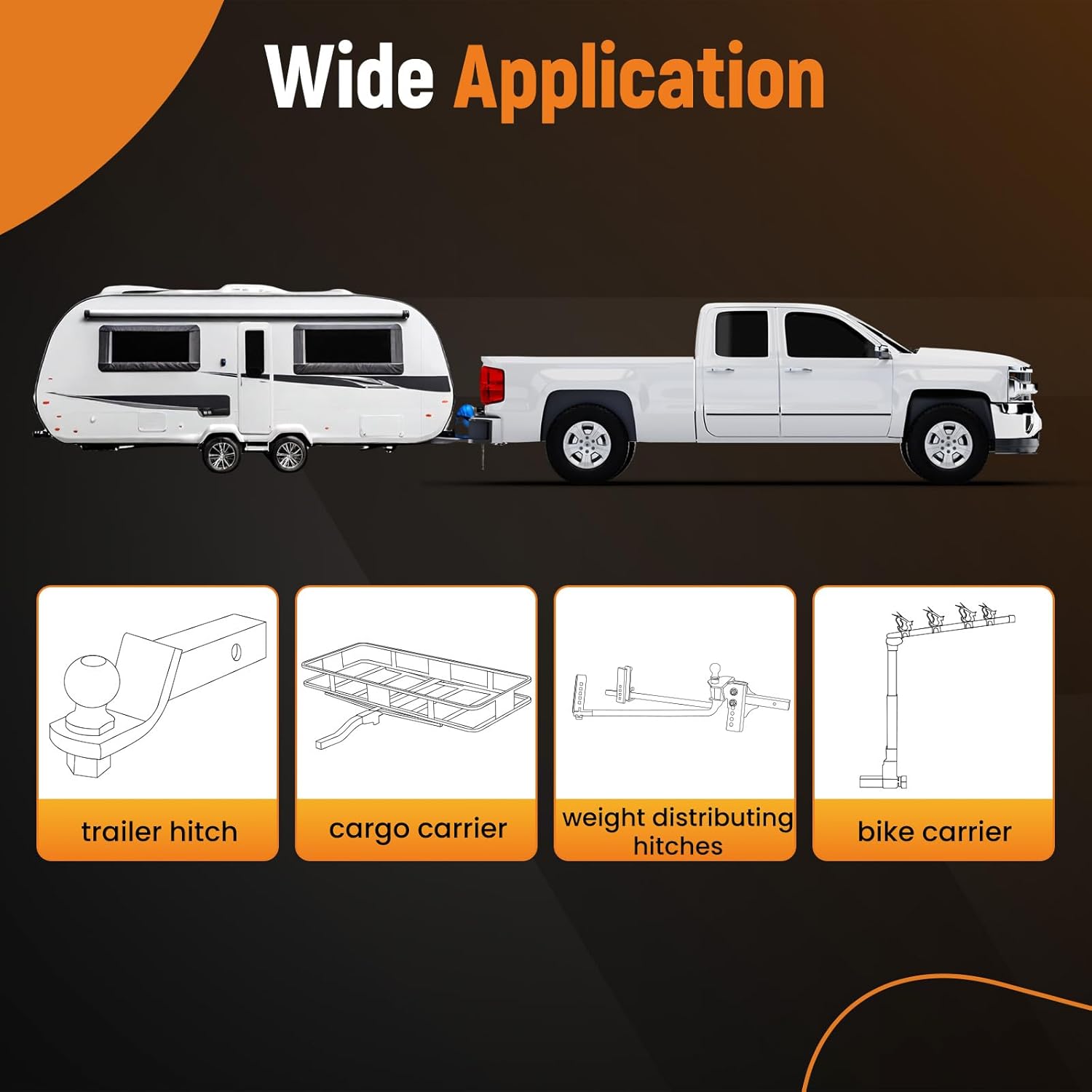 maXpeedingrods Class 3 Trailer Hitch, 2 Inch Receiver, Tow Hitch Receiver for Chevrolet Express 1500 2500 3500 1996-2014, GMC Savana 1500 2500 3500 1996-2014, 6000LBS GTW